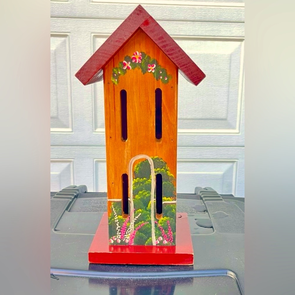 NEW…Hand-Crafted Butterfly Cottage, 14”(H) x 3.5”(W) x 3.5”(D), Beautiful Accent